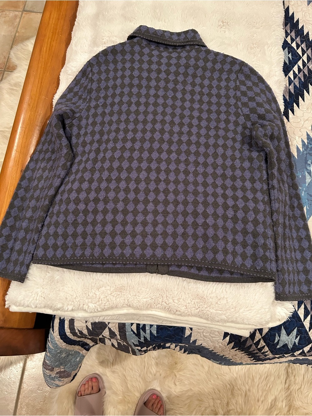 Pendleton Purple & Charcoal Diamond Pattern Sweater - Picture 5 of 6